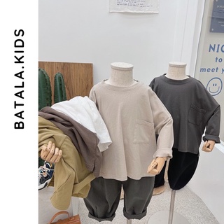 Áo thun dài tay bé trai Batala kids áo phông bé trai 100% cotton 4c xẻ dáng Hàn cho bé từ 10-24kg TRAITUI24
