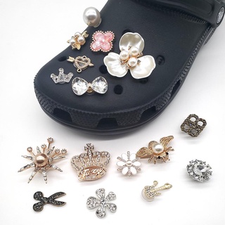 Thời Trang Ngọc Trai Giày Quyến Rũ Thiết Kế Quyến Rũ Bling Kim Cương Giả Cô Gái Pha Lê Kim Cương Đá Quý Trang Trí Kim Loại Ngọc Trai Phụ Kiện