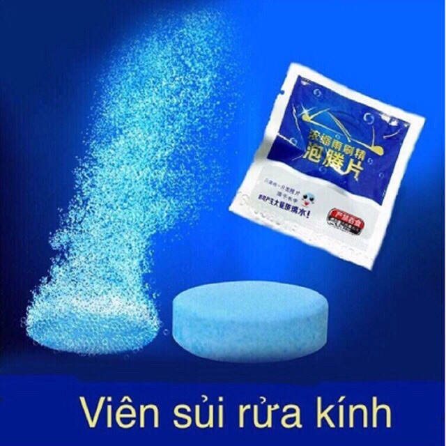 1 Viên sủi rửa kính xe ô tô hàng chính hãng - 1 viên sủi hòa tan với 4 lít nước sạch - Khải Huy Scar