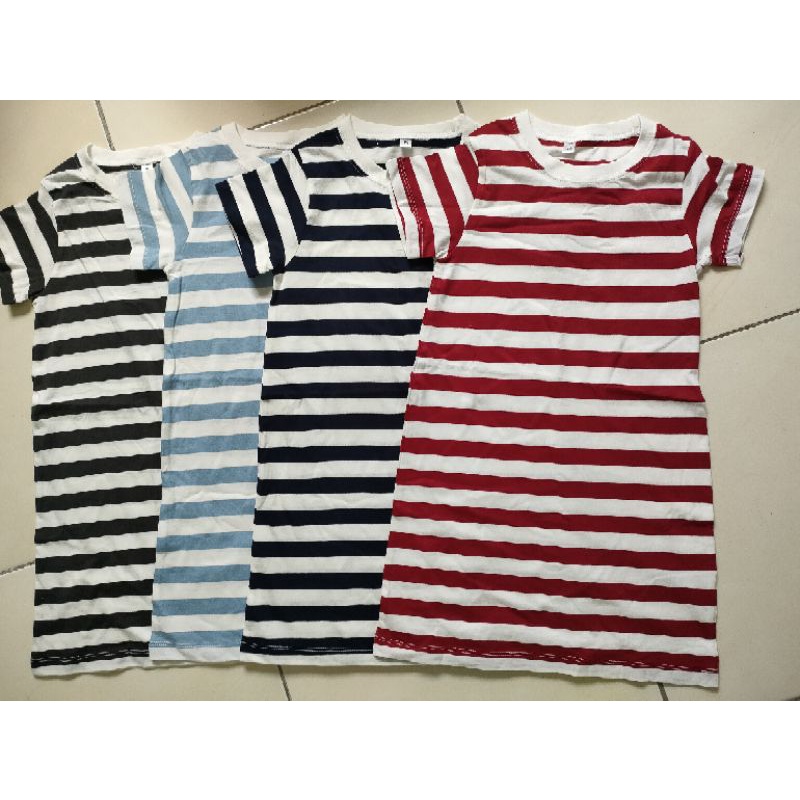 (Sale) Đầm thun sọc suông Muji - xuất dư bé gái (13-35kg)