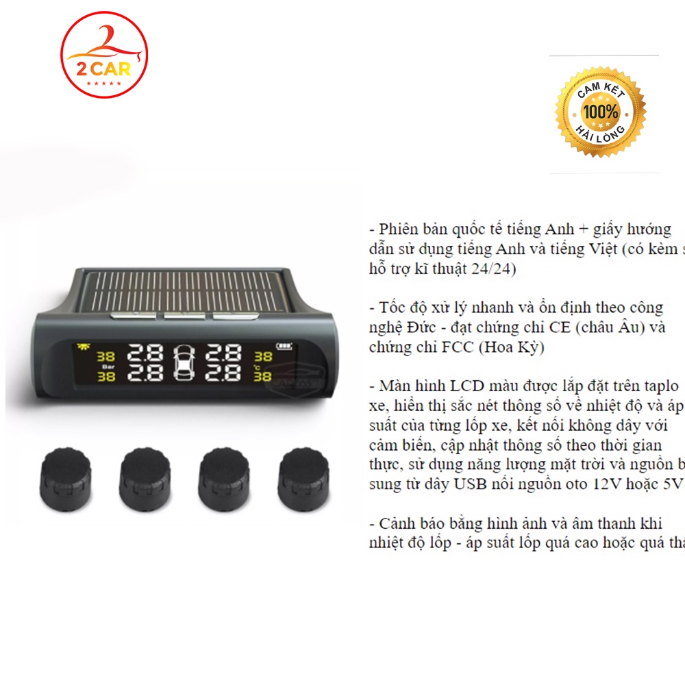 Cảm biến áp suất lốp ô tô xe hơi TPMS Cao Cấp Van Ngoài, van trong CHÍNH HÃNG Bảo Hành 6 tháng