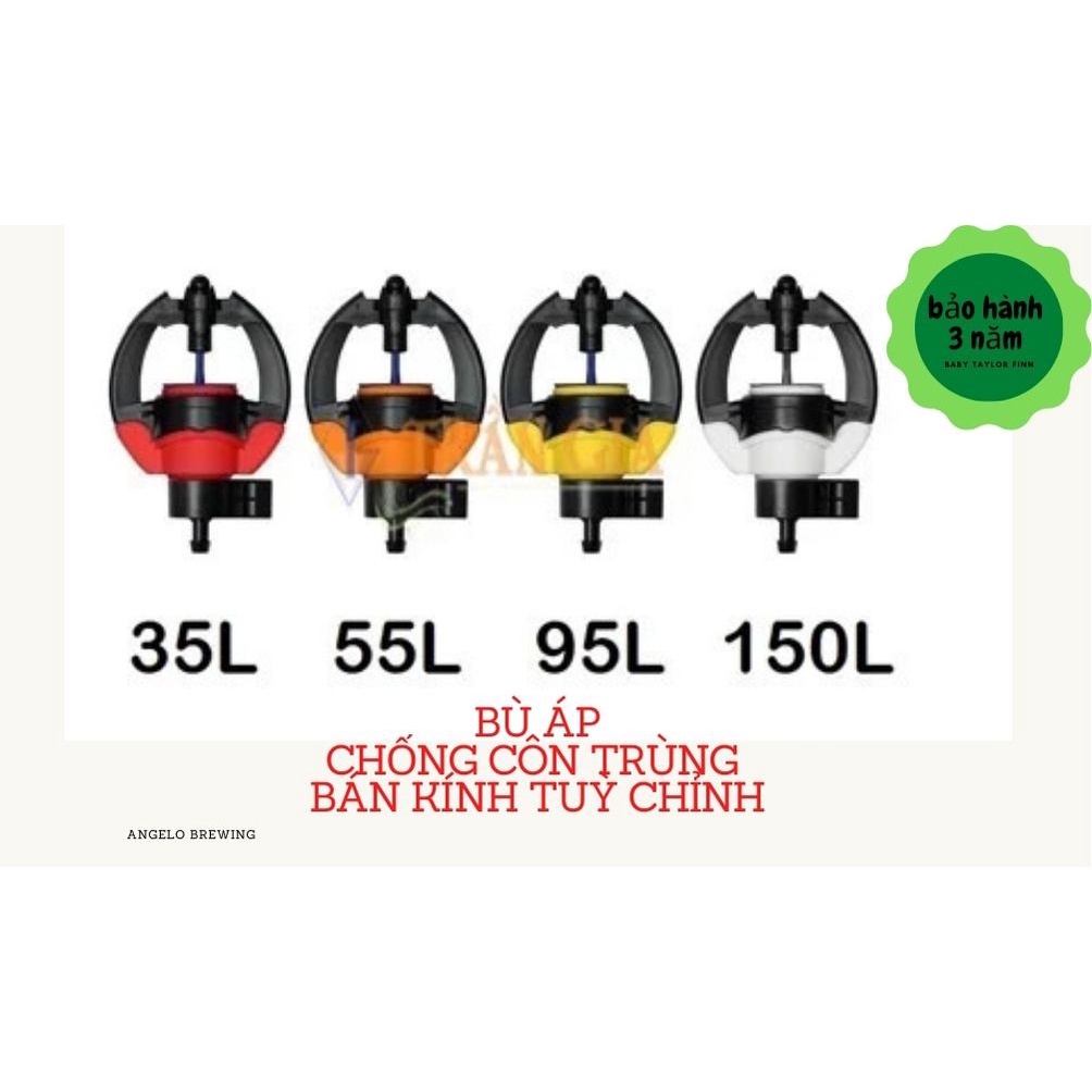 Béc tưới cây, Phun mưa béc tưới 360 độ bù áp SD9000 35-55-95l/h cao cấp bán kính to nhỏ điều chỉnh được