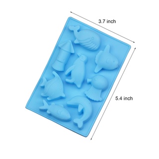 Khuôn Silicon Làm Socola,Thạch Rau Câu,Kẹo Dẻo,Pudding Trang Trí Hình 8 động Sinh Vật Biển Nhỏ