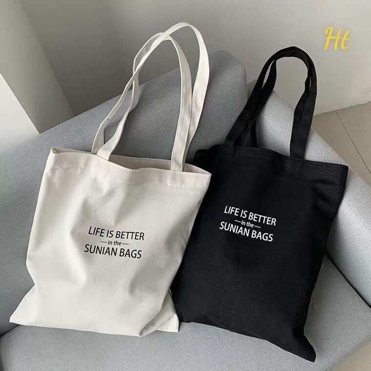 [Túi tote] Túi vải LIFE IS BETTER BIGOMALL