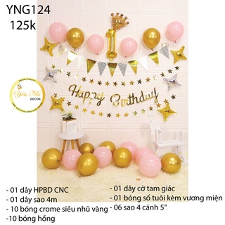 Tổng hợp các sét trang trí sinh nhật cho bé/ người lớn đơn giản tại nhà tone vàng cực sang