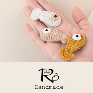 Kẹp tóc con cá Nemo xinh xắn cho nữ và bé gái 5.5cm| Cặp tóc mái len đáng yêu |Shop Rô Handmade