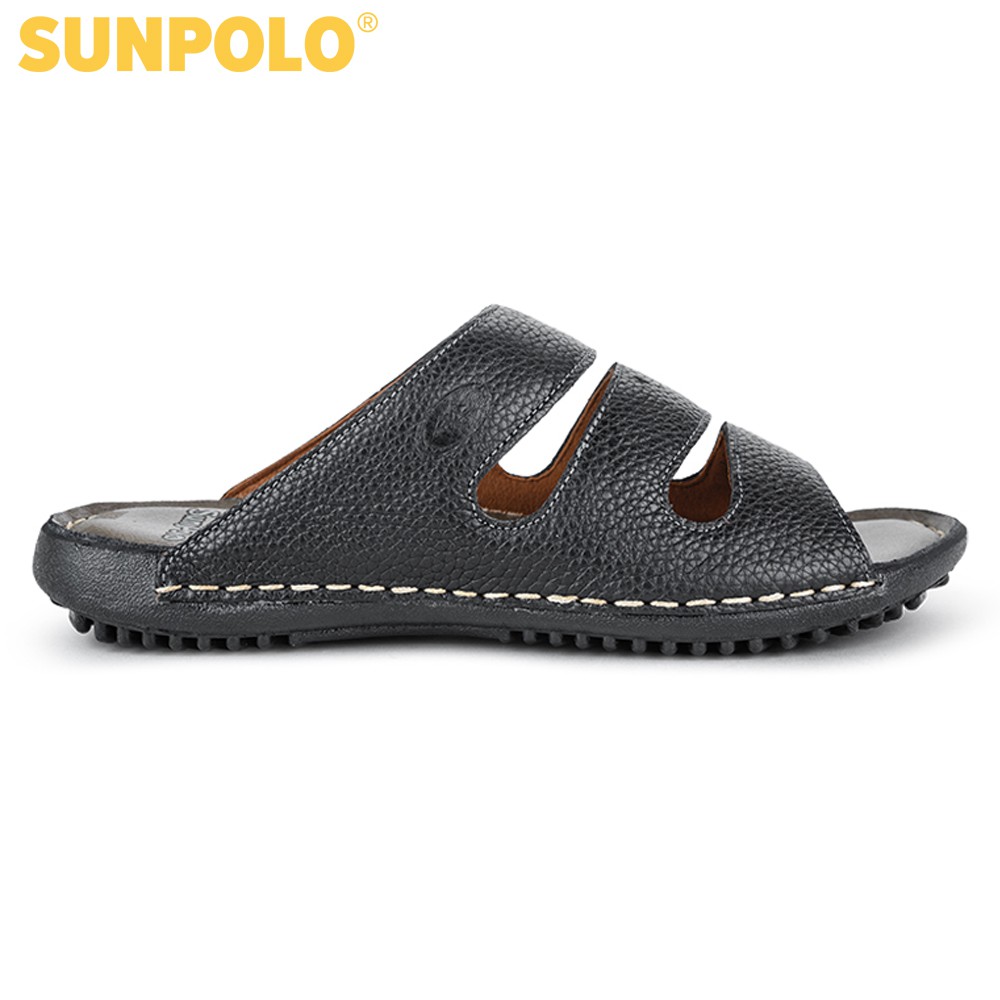 Ảnh Dép Quai Ngang Nam Da Bò SUNPOLO DQN019 1