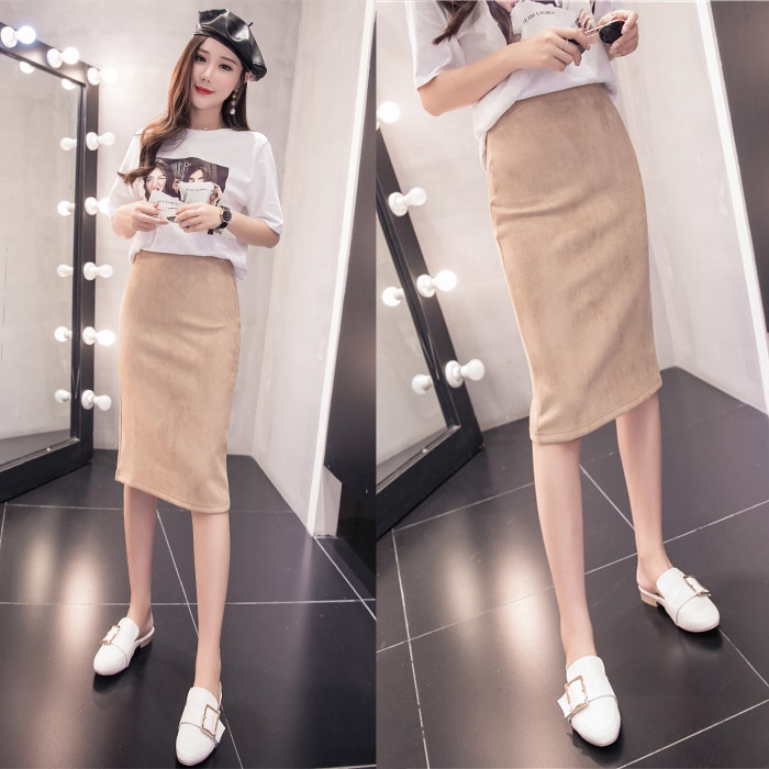 Queenchoice Nữ Váy Bút Chì Nữ Thời Trang Chắc Chắn Cao Cấp Co Giãn Váy Midi