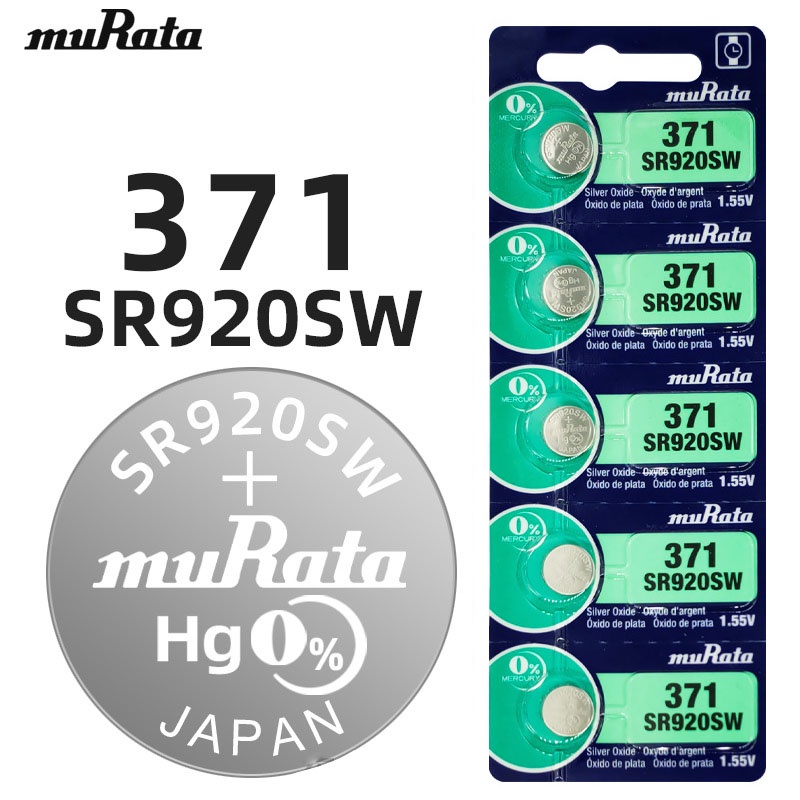 [NK CHÍNH HÃNG] Vỉ 5 Viên Pin đồng hồ MURATA Sony 371 SR920SW AG6 ...