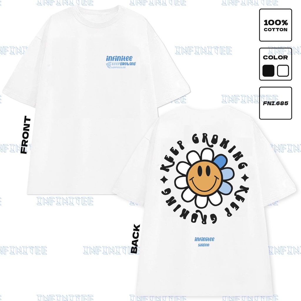 [Mã INBAU15 giảm 15K đơn 99K] Áo thun INFINITEE Fni0685, Thun 100% Cotton - form rộng Unisex.