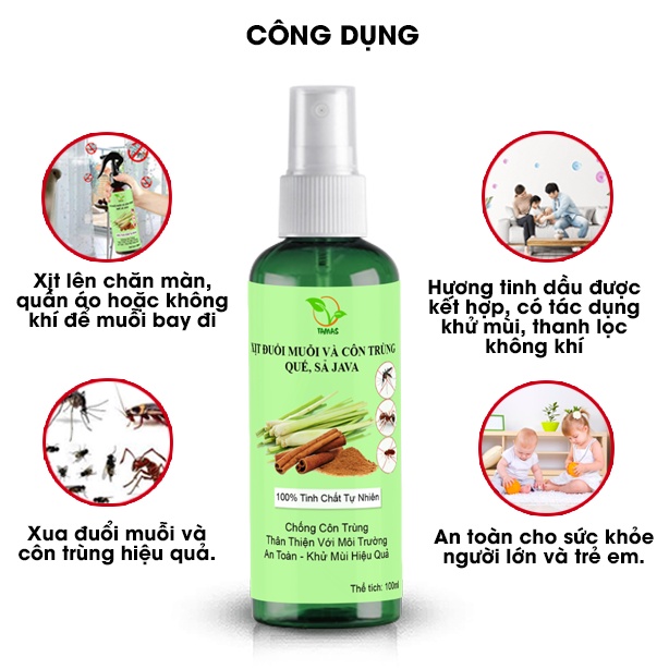 Ảnh Combo 3 Chai Xịt Đuổi Muỗi Và Côn Trùng TAMAS 50ml/300ml Hương Tinh Dầu Sả Java & Quế Giúp Khử Mùi Và Đuổi Muỗi Hiệu Quả 2