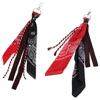 Hum Dây Xích paisley bandana kerchief Dạng Ví Phối Ruy Băng punk Trang Trí Đầu Xe Đạp Phong Cách hip hop unisex