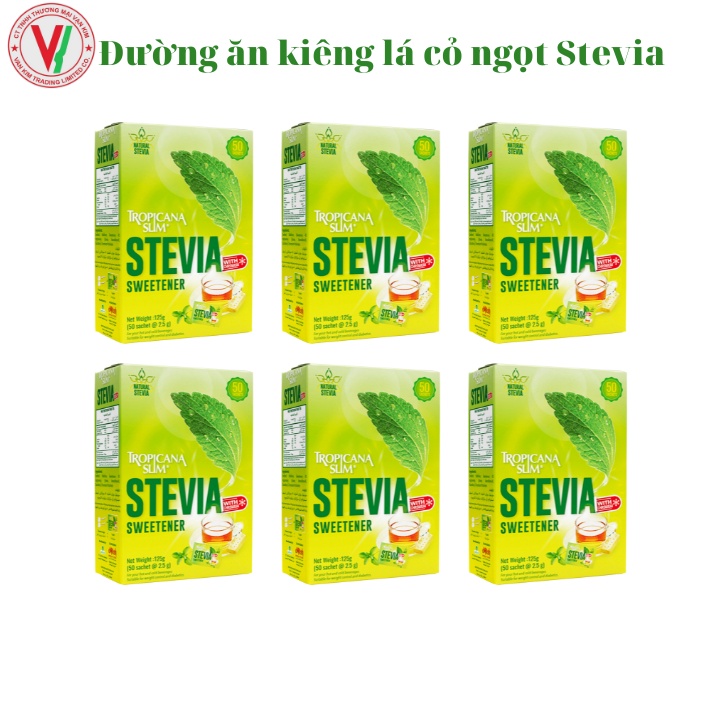 [Combo 6] Đường Ăn Kiêng Lá Cỏ Ngọt Stevia Ít Calo Tropicana Slim, Chính Hãng Nhập Khẩu Indonesia (Date Mới)