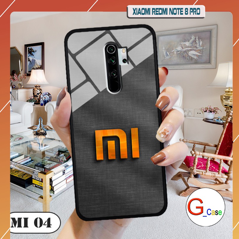 Ốp lưng Xiaomi Redmi Note Pro lưng kính in logo hãng điện