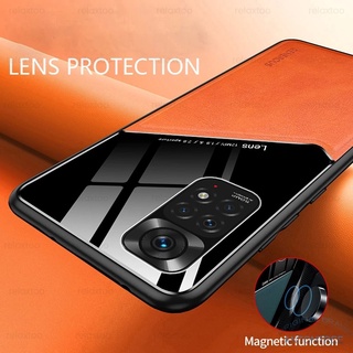 Ốp Điện Thoại Da + Acrylic Tráng Gương Phối Kim Loại Cho Xiaomi Redmi Note 11s 11