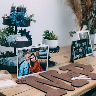 Wedding Guestbook chữ Gỗ Kí Tên Cho Tiệc Cưới Hỏi Viết Tắt Tên Cd Cr| THAO WEDDING Guestbook Mẫu 0646