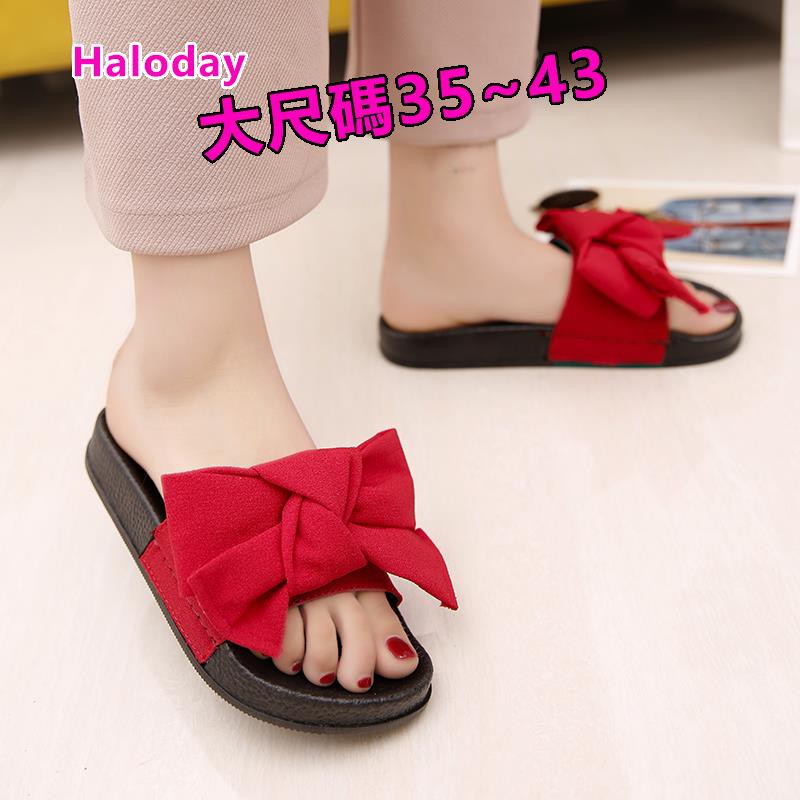 35-44 Giày Nữ Kích Thước Cực Lớn 41 Plus Size Dép 42 Dép Lật Phẳng Nữ 43 Dép Nơ Thông Thường Nữ Thoải Mái Chống Trơn Trượt Chống Thấm Nước Plus Kích Thước Plus Kích Thước Làm Việc