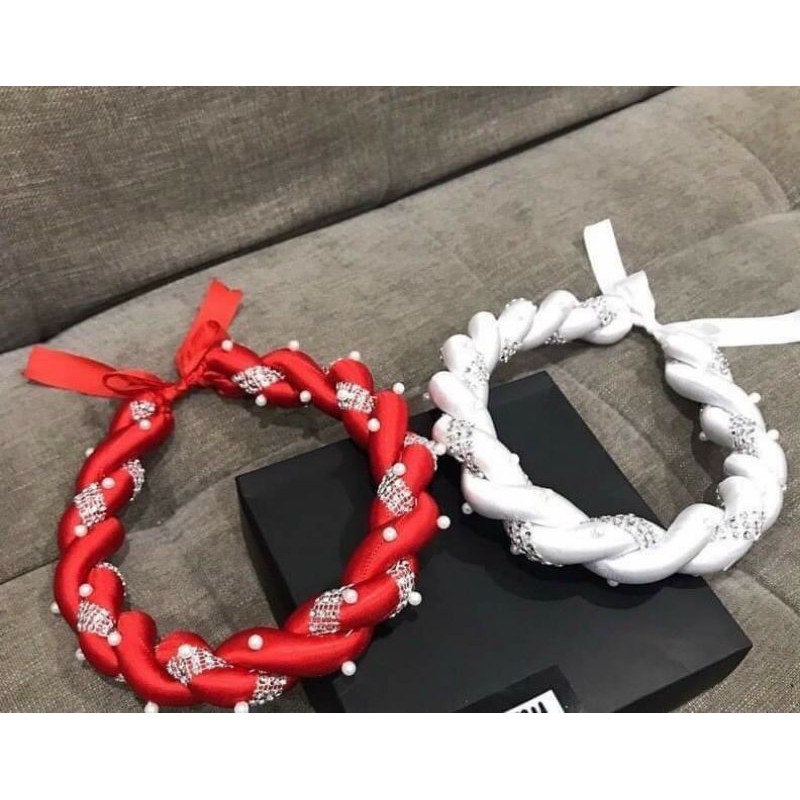 Mấn (vấn) xoắn đôi đính hạt ngọctrai, mấn đội đầu áo dài, phụ kiện thời trang, phụ kiện cưới