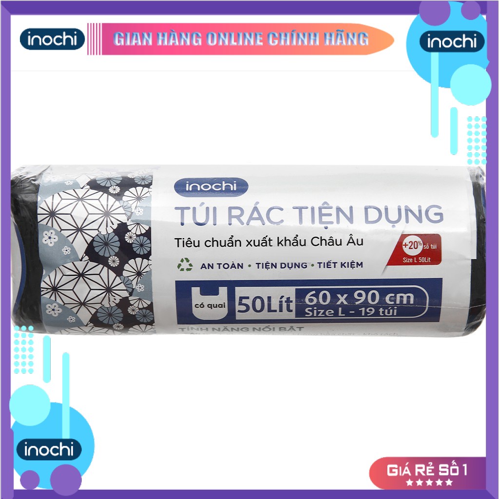 Túi Rác Inochi tiện dụng 50L - Hàng chính hãng tiêu chuẩn nhật bản - 1 ...