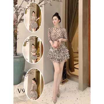 Váy nữ, váy hoa nhí chất voan mềm mịn, đầm nữ, đầm dự tiệc, váy dự tiệc cướểu dáng đầm thiếfghghfdvsddft kế siêu sang