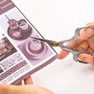 Jianwu Retro Cao Thủ Công Kéo Kawaii Khắc Cắt Tiếp Liệu Kéo Nhỏ DIY Tạp Chí Sổ Lưu Niệm Chất Liệu Cắt Văn Phòng Phẩm