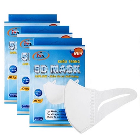 Ảnh Combo 10 Hộp khẩu trang y tế kháng khuẩn 3 lớp Famapro 5D Mask dây vải cao cấp 2