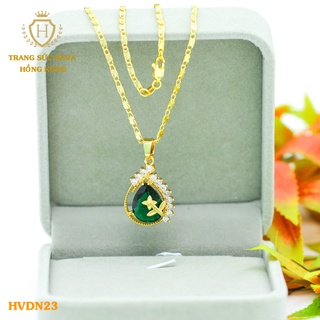Dây Chuyền Nữ Titan, Vòng Cổ Mặt Đính Đá Xi Mạ Vàng Non 24k Cao Cấp - Trang Sức Hava Hong Kong