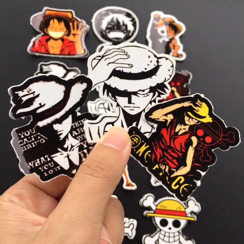 Bán lẻ hình dán Monkey D. Luffy. Decal Sticker chống nước. One piece Mũ Rơm