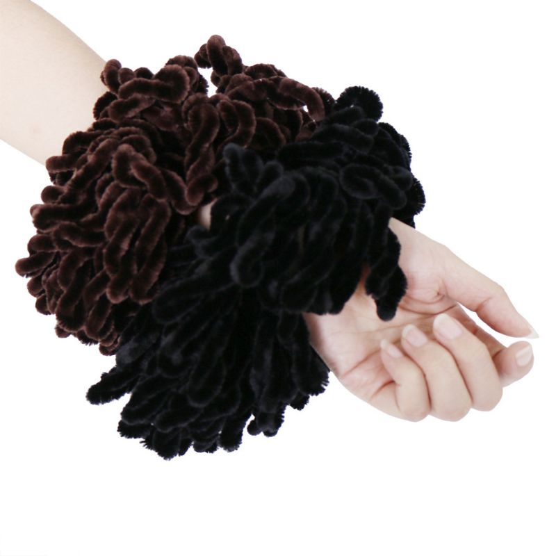 Dasbsug 1 Phụ Nữ Hồi Giáo Lông Tơ Nhung Hijab Scrunchies Màu Trơn Tròn Tóc Lớn