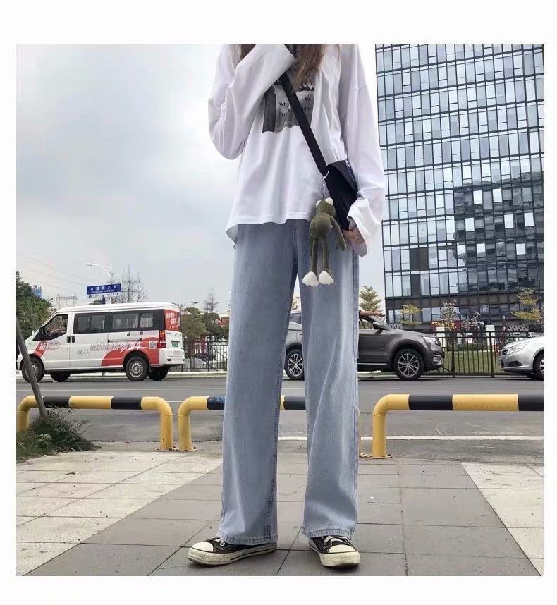 Ảnh Quần jeans dài DADUHEY ống rộng phong cách Hàn Quốc cá tính thời trang cho nữ 2