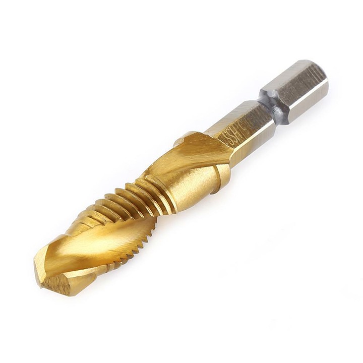 Mũi khoan taro ren ❤️FREESHIP❤️ Mũi khoan tạo ren HSS M3-M10 phủ Titanium chuôi lục giác