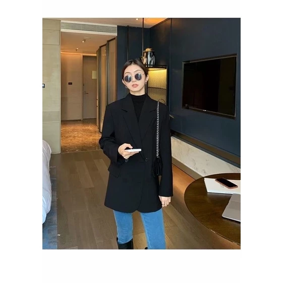 Áo Vest Nữ Áo Blazer Nữ Áo Khoác 2 Nút Phom Rộng Blazer Hàn Quốc - Blazer thiết kế Chuẩn - BLA22035