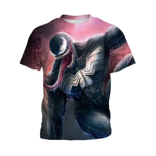 Marvel Venom Người Nhện Trẻ Em Đẹp Trai Áo Thun Nữ Tay Ngắn Trẻ Em Mùa Hè Khoa Học Viễn Tưởng Phim Áo Thun