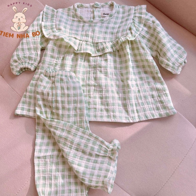 [Ảnh Thật] Bộ Dài Tay Cho Bé Gái, Quần Áo Dài Tay Thu Đông Cho Bé Từ 5-15kg Tiệm Nhà Bơ