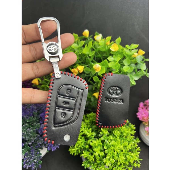 Bao da chìa khoá gập 3 nút Toyota Innova 2022 Yago Atis Rav4 trước 2013 Toy43 toy48 type 1 lưỡi nhọn