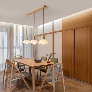 Đèn ăn bằng gỗ Nhật Bản Thanh đếm ánh sáng Mặt dây chuyền Đèn thả Đèn trần Đèn chùm thủy tinh
