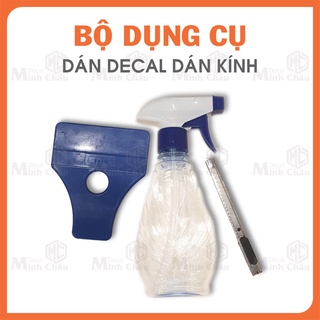 Bộ Dụng cụ 3 Món dán decal giấy kính dán tường gạt nhựa, dao cắt T039