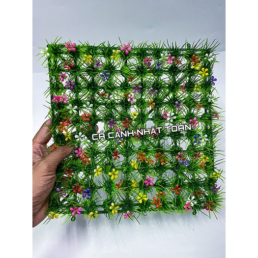 THẢM CỎ NHÂN TẠO CÓ BÔNG TRANG TRÍ HỒ CÁ NON BỘ 25X25CM