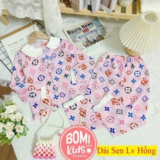 [ 15kg - 35kg] Đồ Bộ Bé Gái Mặc Nhà Dài Tay Pijama Lụa Cao Cấp Cho Bé_BM19