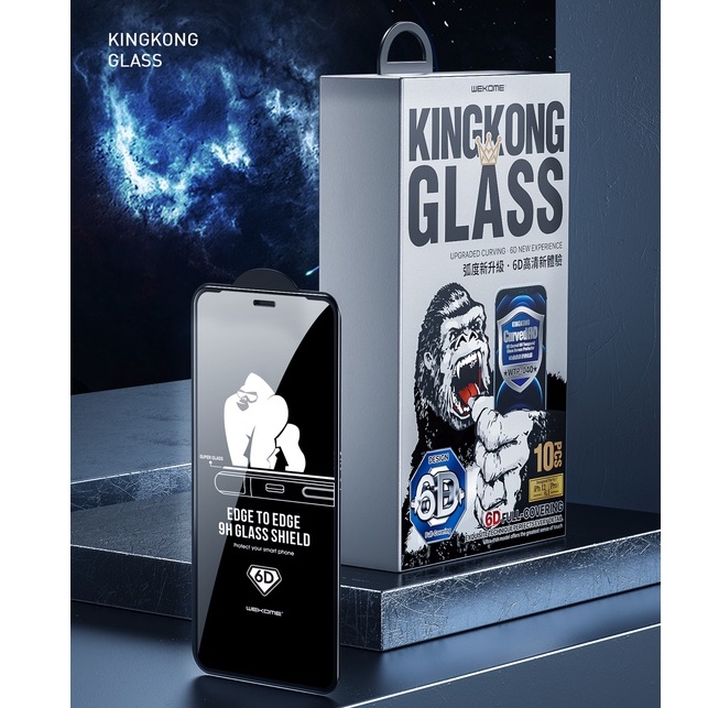 Ảnh Kính Cường Lực KINGKONG WEKOME Full MÀN Chống Vỡ Viền iphone X/XsMax/ 11 12 13 14 15 16 promax pro 3