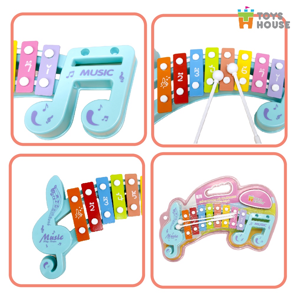 Mô tả Đồ chơi đàn gõ Xylophone cho bé 8 phím hình nốt nhạc cho bé Toyshouse 683-2 - 5