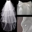 GODD Vải tuyn Váy Cưới Viền Trắng Nơ Cô Dâu Nhiều Lớp Lông Veil Lược Giả P