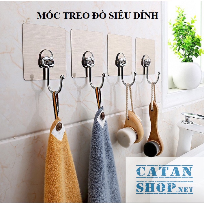 Miếng dán tường INOX 304, móc dán tráng bạc siêu dính, chịu lực loại ...