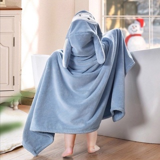 Áo choàng tắm cho bé có mũ vải bông san hô nhiều mẫu kích thước 140x70 cm (tuyển   )