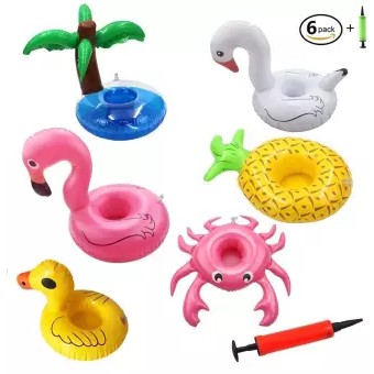 6 Gói Đồ Uống Bể Bơi Phao Giữ Cốc Nổi Đế Lót Ly Nổi Cho Bữa Tiệc Hồ Bơi Và Đồ Chơi Tắm Cho Trẻ Em Đồ Uống Bơm Hơi