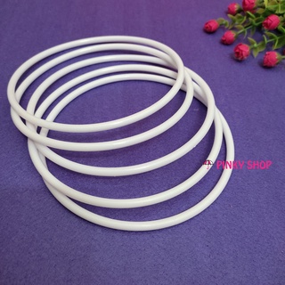 Vòng tròn nhựa 3 cái màu trắng làm dreamcatcher, macrame, nguyên liệu trang trí handmade Pinky Shop mã VTND1