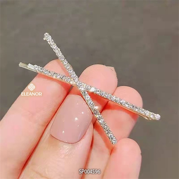 Kẹp tóc nữ Eleanor Accessories hình chữ X đính đá kẹp tóc mái basic phụ kiện tóc 4596