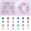 DWEL 10 Chiếc Nút May Phụ Kiện Trang Sức Thủ Công Lấp Lánh Pha Lê Giọt Nước Thổ Cẩm Tấm Mặt Thêu Sò