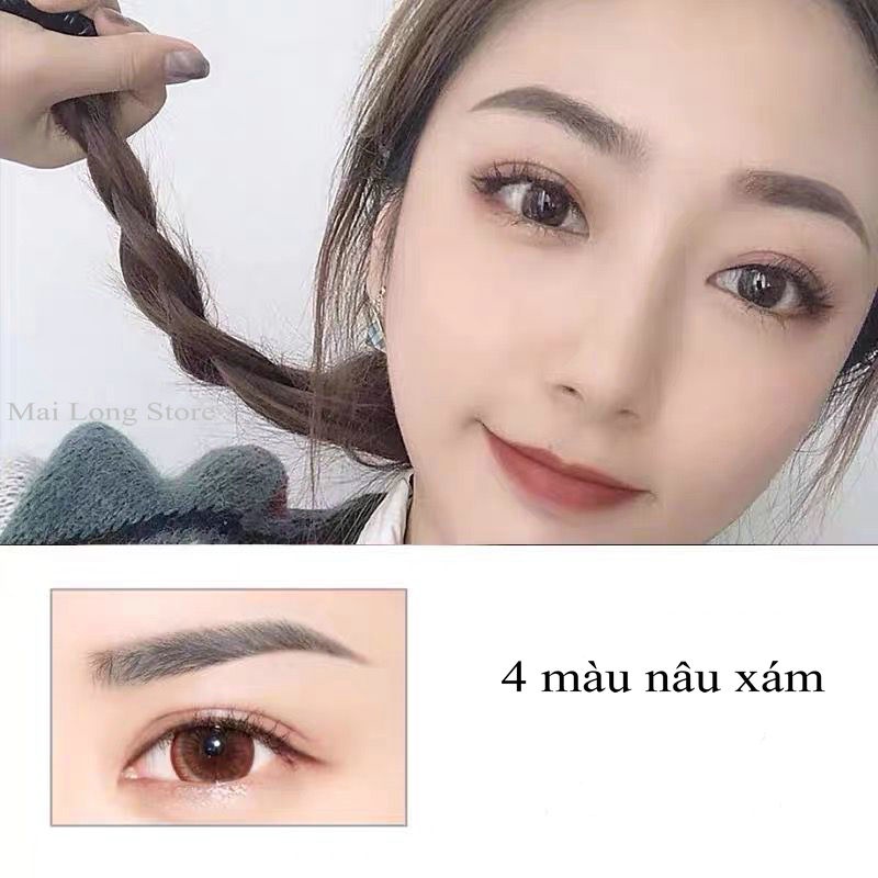Bút kẻ lông mày 3d dạng lỏng chống thấm nước/chống mồ hôi siêu lì màu sắc tùy chọn