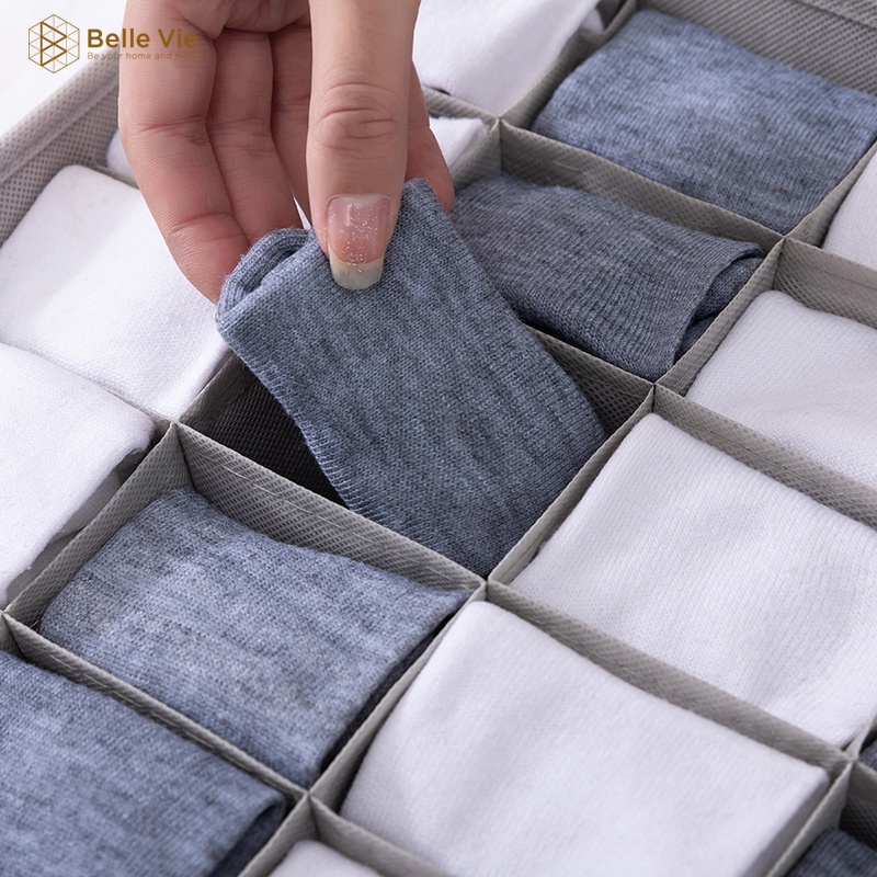 Set 3 Hộp Vải Đựng Đồ Lót BELLEVIE Hộp Đựng Đồ Nhiều Ngăn Đựng Tất Vớ, Đồ Lót Đựng Đồ Đa Năng Gấp Gọn Tiện Lợi | BigBuy360 - bigbuy360.vn